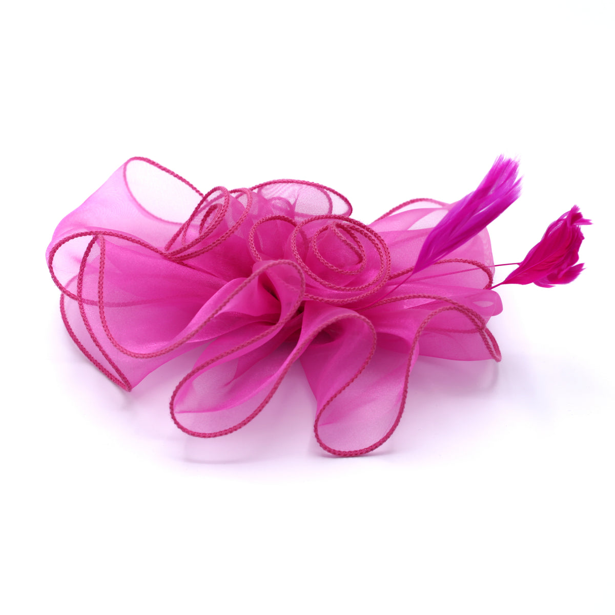 Pink Bouquet with Big Bow & Feather Fascinator Pink – Fascinators & Hats